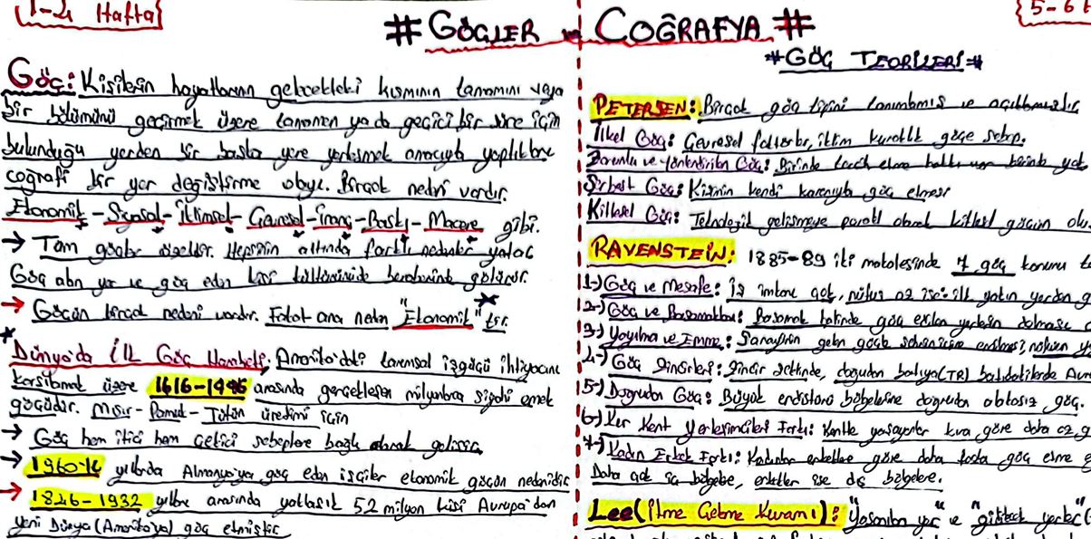 Göçler ve Coğrafya Ders Notu ve Çıkmış Sorular                                                                                                                                                                                                            