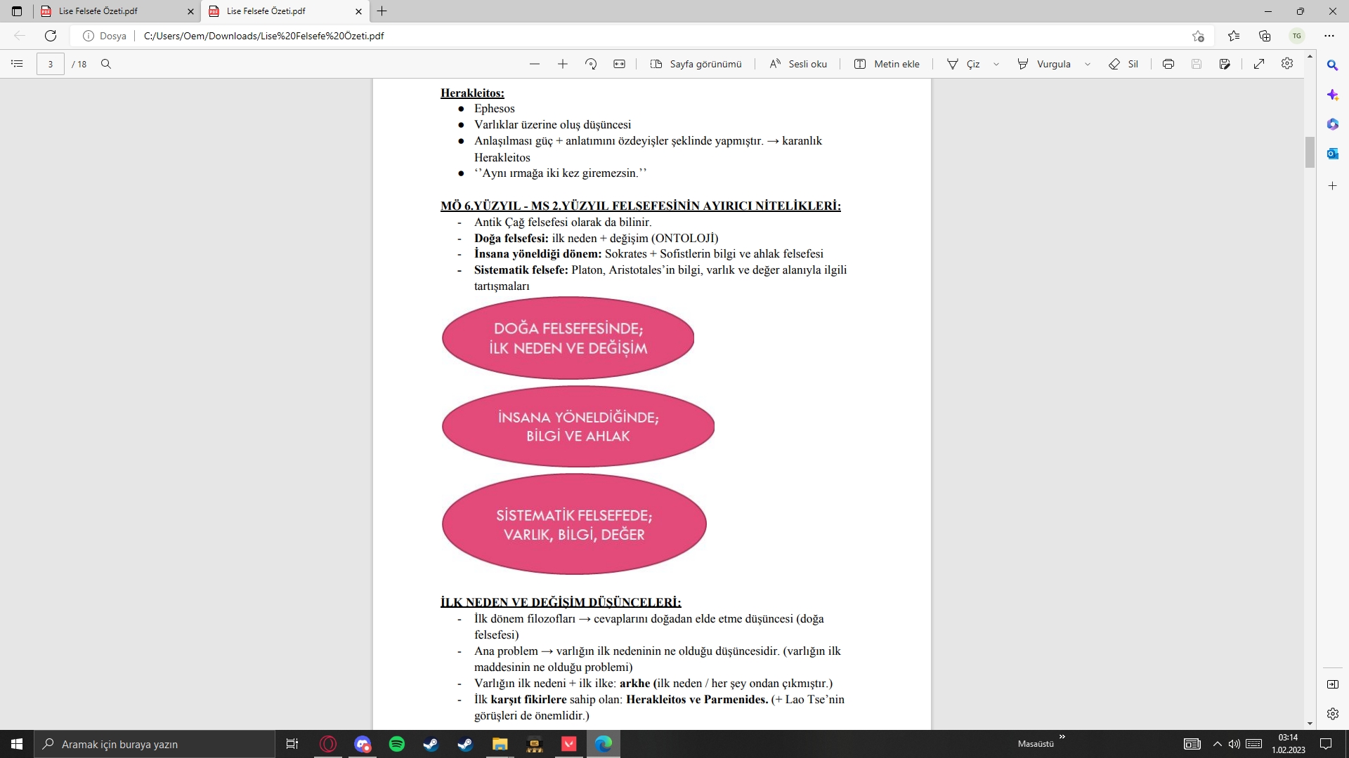 Lise Felsefe Ders Notu                                                                                                                                                                                                                                    
